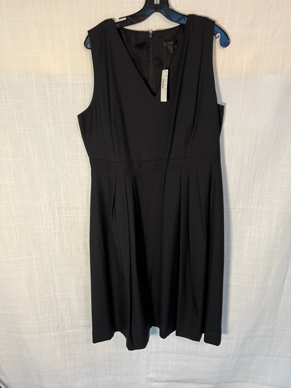 J. Crew Black Sleeveless V-Neck Midi Dress